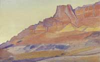 Рерих Н. К. Скалы с буддийскими пещерами. 1928. Ч/с